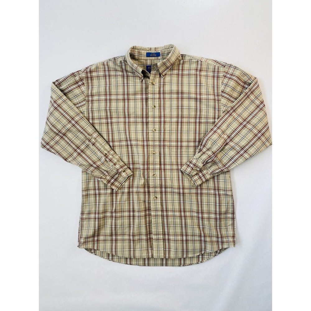 Men’s Pendleton Large Flannel Button Down 100% Cotton Shirt Rn 29685